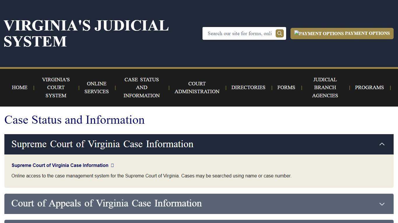 Case Status and Information Virginia Court System